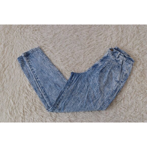 Vintage 90s High Waisted Acid Wash Tapered Jeans by CHIC | 26‎ waist - Picture 6 of 10